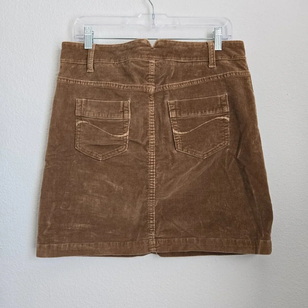 Gap Stretch Corduroy Y2K Style Preppy Skirt Brown Size 10 - Picture 6 of 6